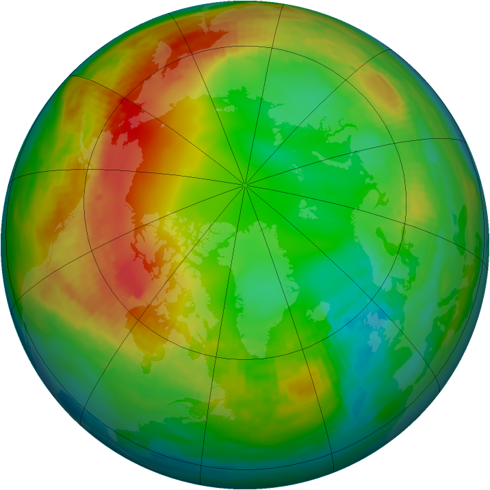 Arctic ozone map for 23 January 1989
